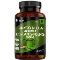 New Leaf Ginkgo Biloba & Korean Ginseng Multiple Sizes