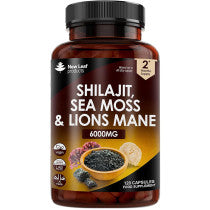 New Leaf Shilajit, Sea Moss & Lions Mane 120 Capsules