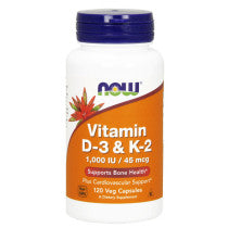 Now Foods Vitamin D3/K2 120 Capsules