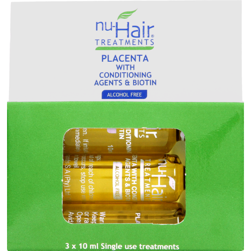 nu-Hair Treatments Placenta With Conditioning Agents & Biotin 3 Applications