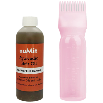 Numit Ayurvedic Hair Loss Oil with Applicator for Strong Hair & Scalp 200ml Pink 