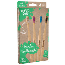 The Eco Gang Adult Bamboo Toothbrush 4 P Mix Soft 50g