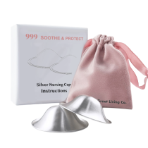 The Great Living Co. 999 Pure Silver Nursing Cups – Nipple Soothers (2 Pieces) 2 Pack