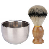The Great Living Co StainlesSteel Shaving Bowl And Shaving Brush Set 