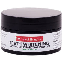 The Great Living Co Activated Charcoal Teeth Whitening Powder Mint Flavoured 30g