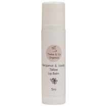 Twine Co Organics Tallow Lip Balm Bergamot Vanilla 5ml