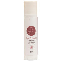 Twine Co Organics Tallow Lip Balm Rose Vanilla 5ml