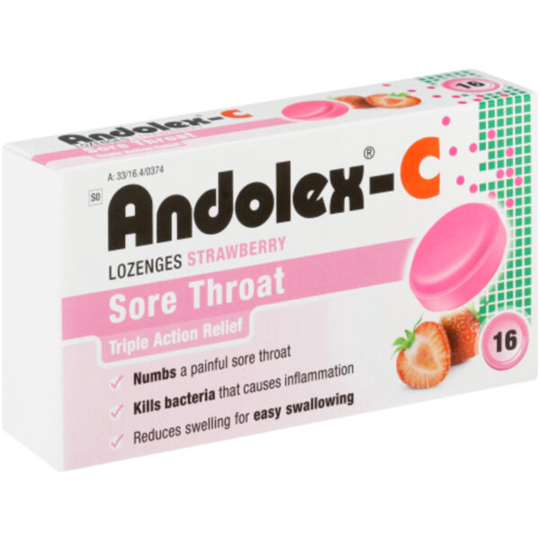 Andolex-C Lozenges 16s Strawberry - Image 2