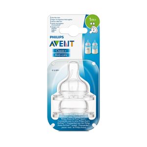 Avent Teat Silicone Slow 1m 2 Units