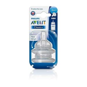 Avent Teat Silicone Var 3 months 2 Units