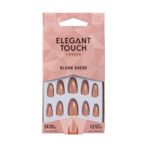 Elegant Touch New Nude 24 Nails With Glue 12 Sizes Short Stiletto